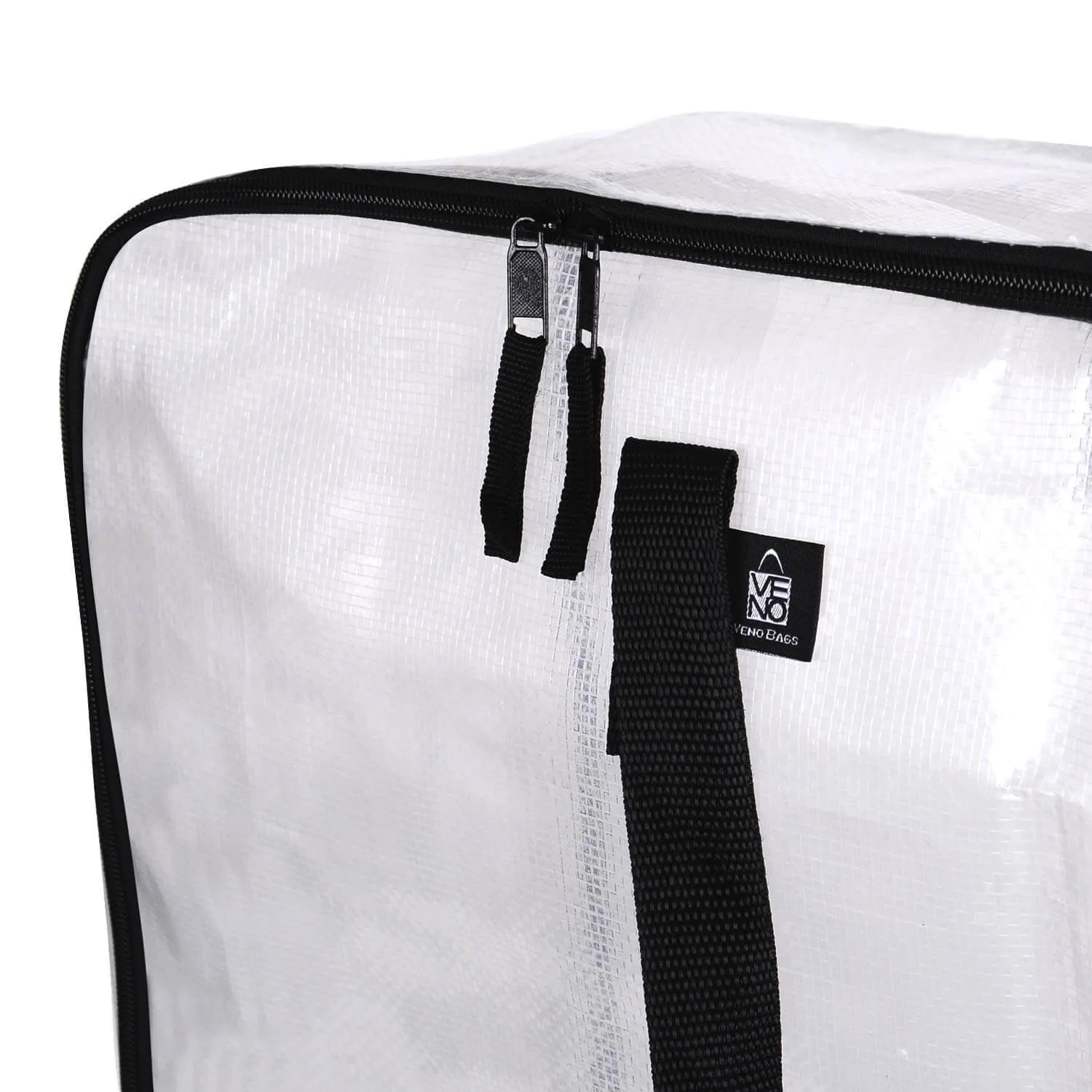 5 Packs Over-Sized Clear Storage Bag with Strong Handles and Zippers