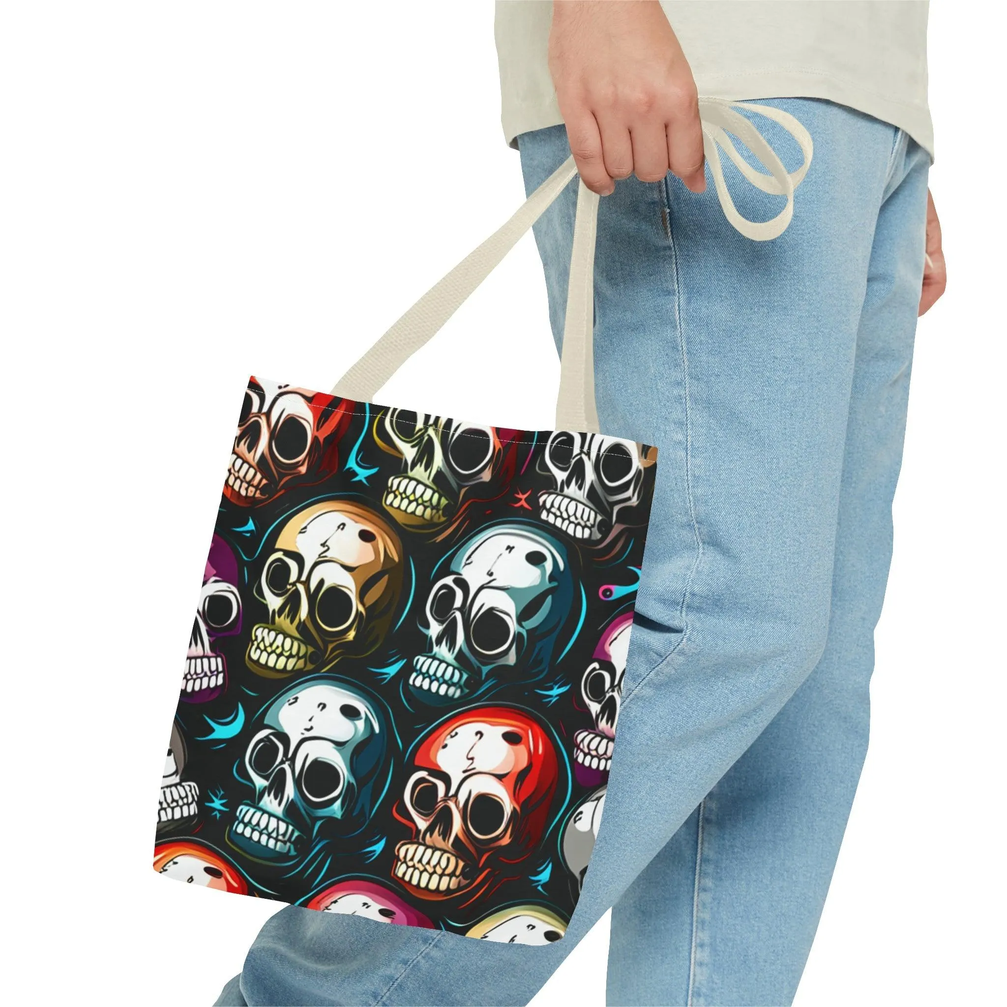 Death Metal Skulls Tote Bag (AOP)