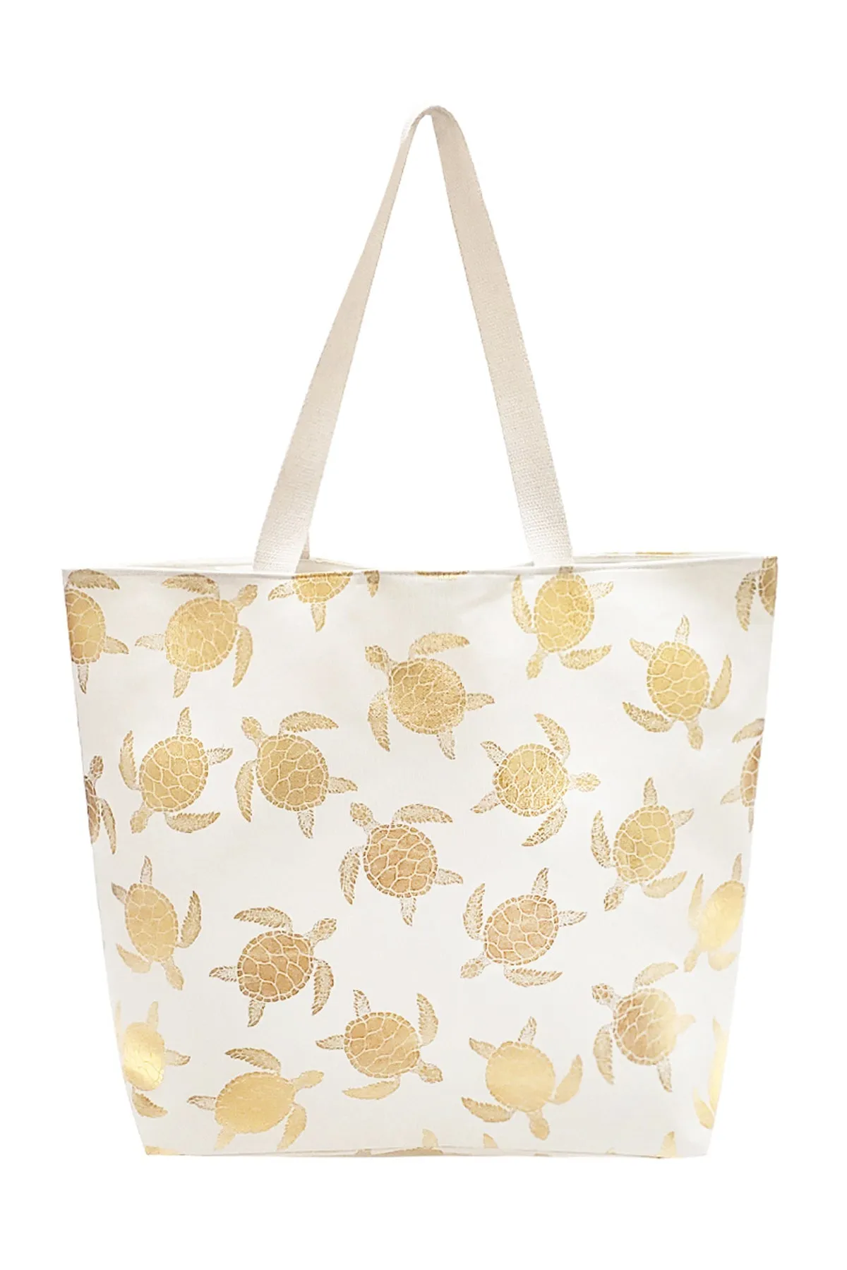 Gold Foil Turtle Tote Bag