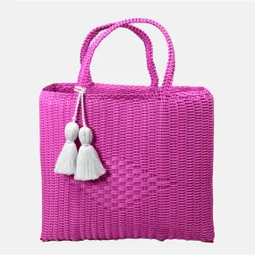 IXOQ Cesta Hand Woven Hot Pink Medium Tote Bag