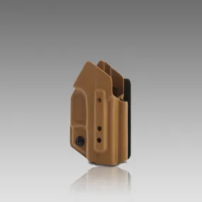 KYDEX HOLSTER WITH VELCRO® HOOK ATTACHMENT PANEL (NO LIGHT/LASER) COYOTE BROWN