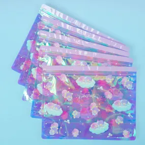 Little Twin Stars Aurora Holographic Zip Bag Set - 5 Pcs