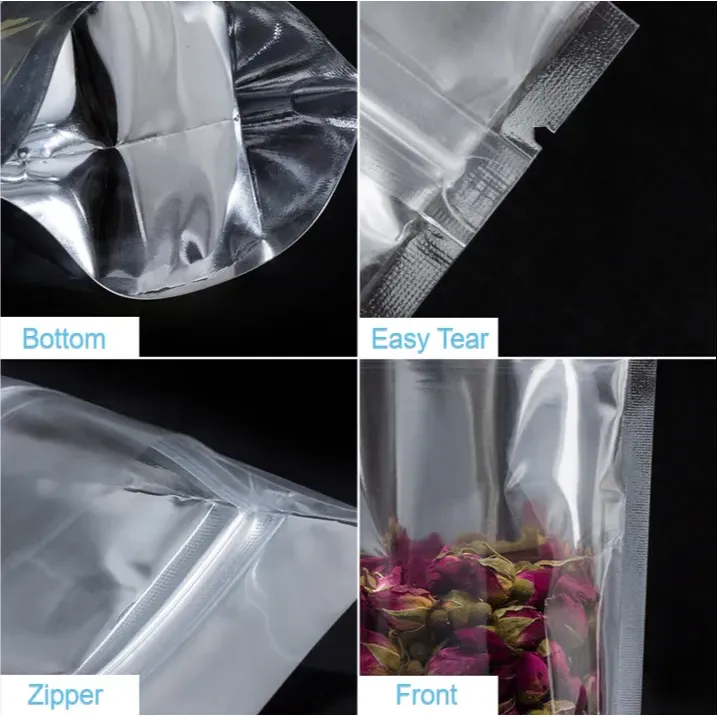Metalized Zip Lock Pouch Resealable Stand-up Bags 9x15 3cm 100g 10pack