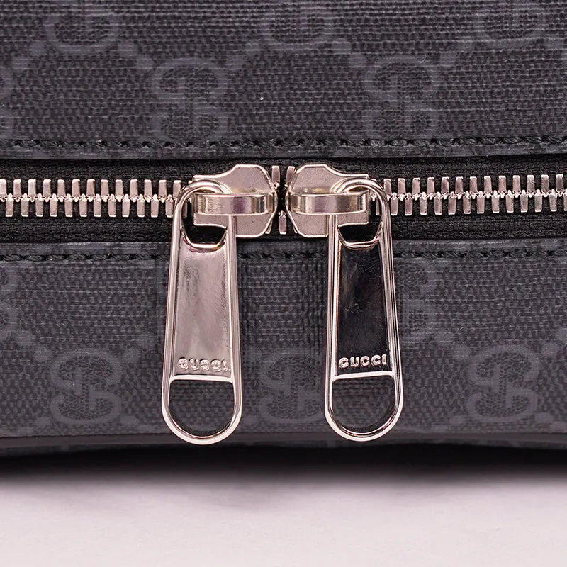 NEW $1,900 GUCCI Black Grey GG Supreme Monogram SQUARE Shoulder/Crossbody BAG