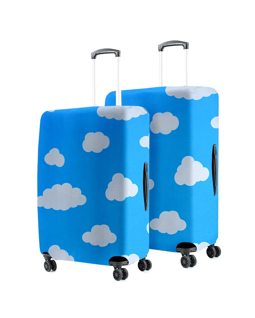 ONLY LUGGAGE COVER | Trendy Blue Polyester Stretchable Printed Protective Luggage Bag Cover