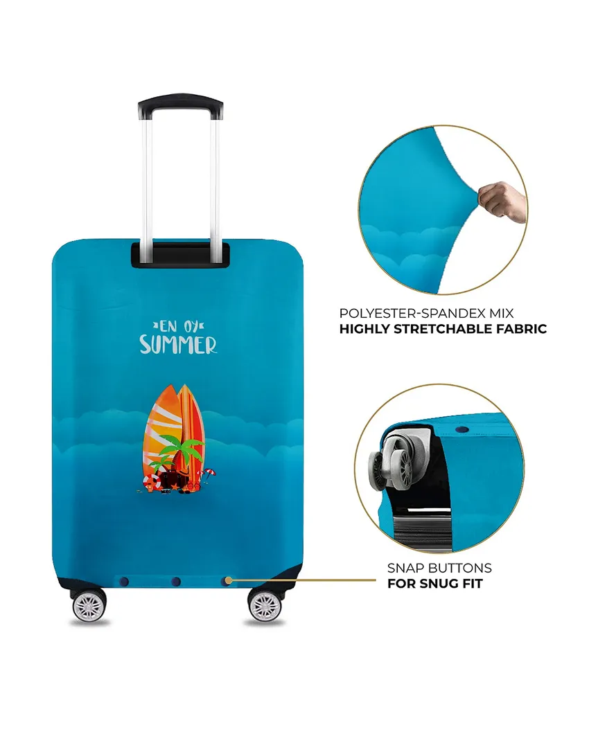 ONLY LUGGAGE COVER | Versatile Blue Polyester Stretchable Printed Protective Luggage Bag Cover