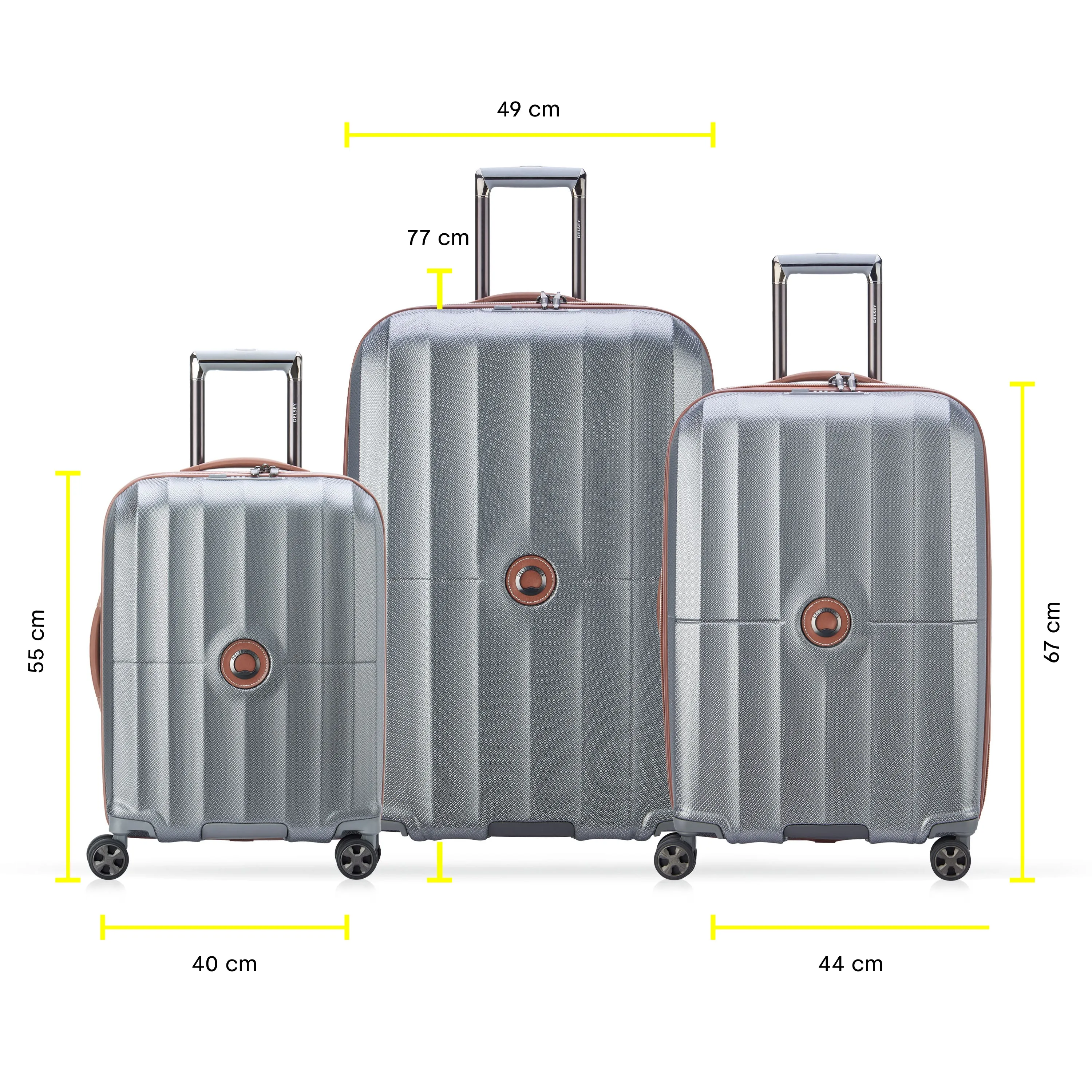 ST TROPEZ - Set 3 Suitcases (L-77cm), (M-67cm) (S SLIM-55cm)