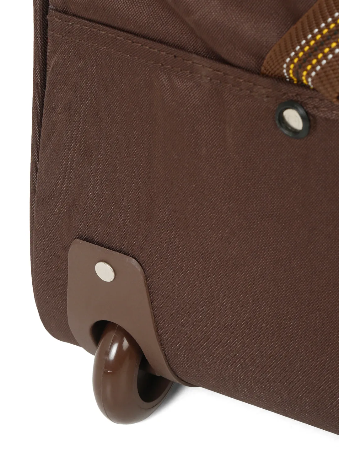Teakwood Leather Brown Printed Medium Duffel Bag