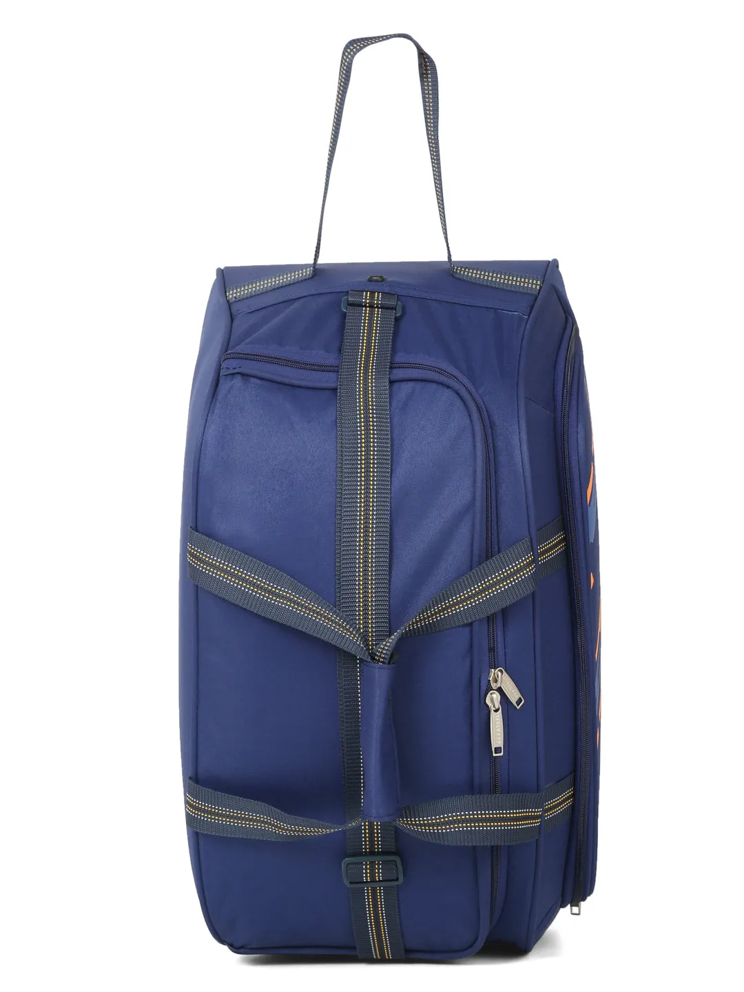 Teakwood Leather Navy Blue Printed Medium Duffel Bag